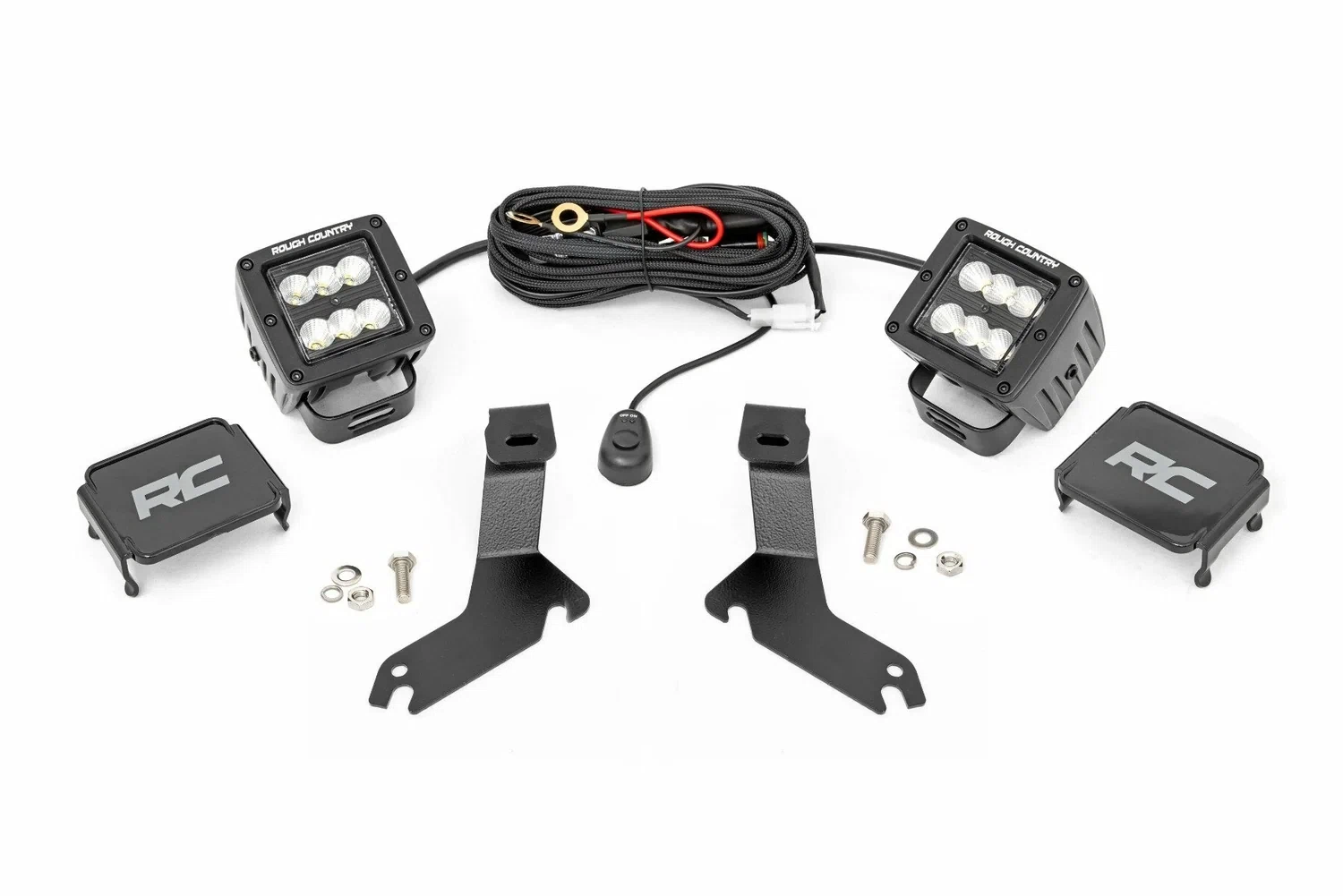 Fits Chevy Silverado 1500 (99-06) LED Light Kit Ditch Mount 2_ Black Pair 82283
